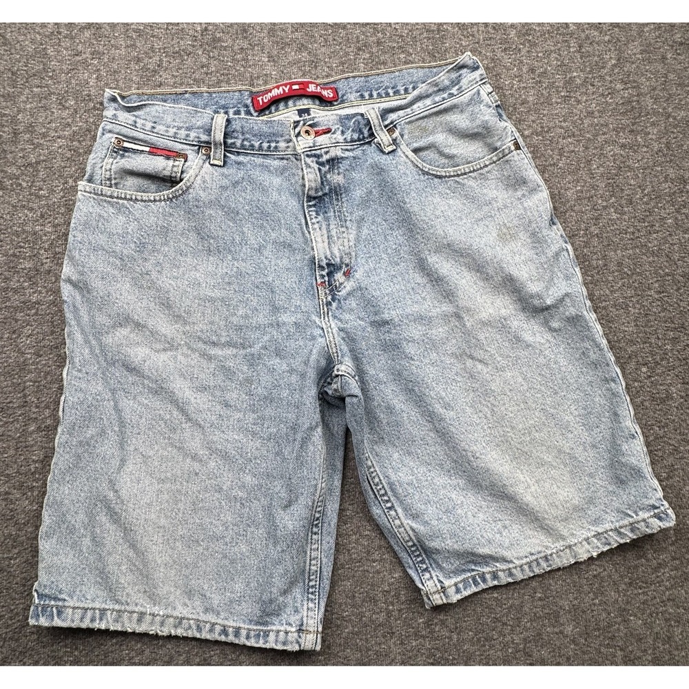 Tommy Hilfiger Jeans Denim Men's Shorts Size 34 Medium Wash Vtg Jorts 2000s